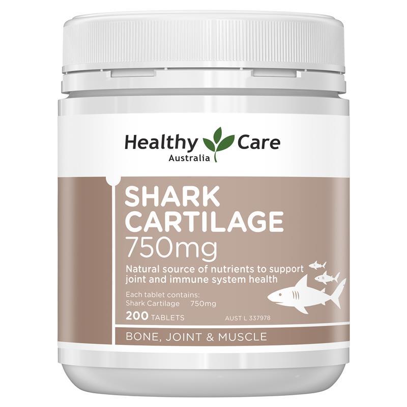 Healthy Care Shark Cartilage 750mg 200 Viên - Sụn Cá Mập