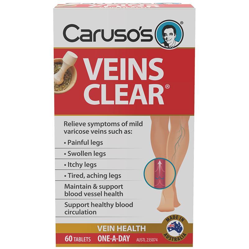 Carusos Veins Clear 60 viên - Trị suy giãn tĩnh mạch