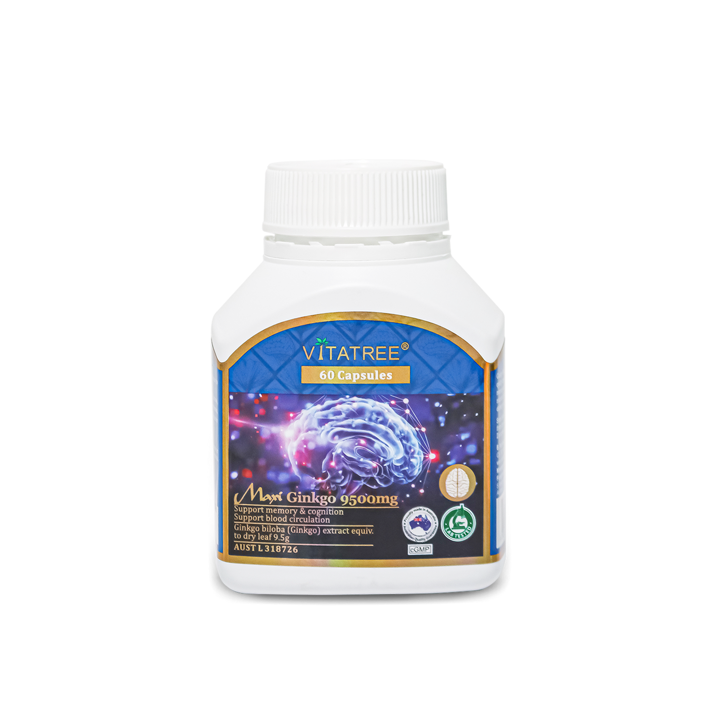 Vitatree Ginkgo 9500mg 60 viên - Bổ não tăng cường tuần hoàn máu não