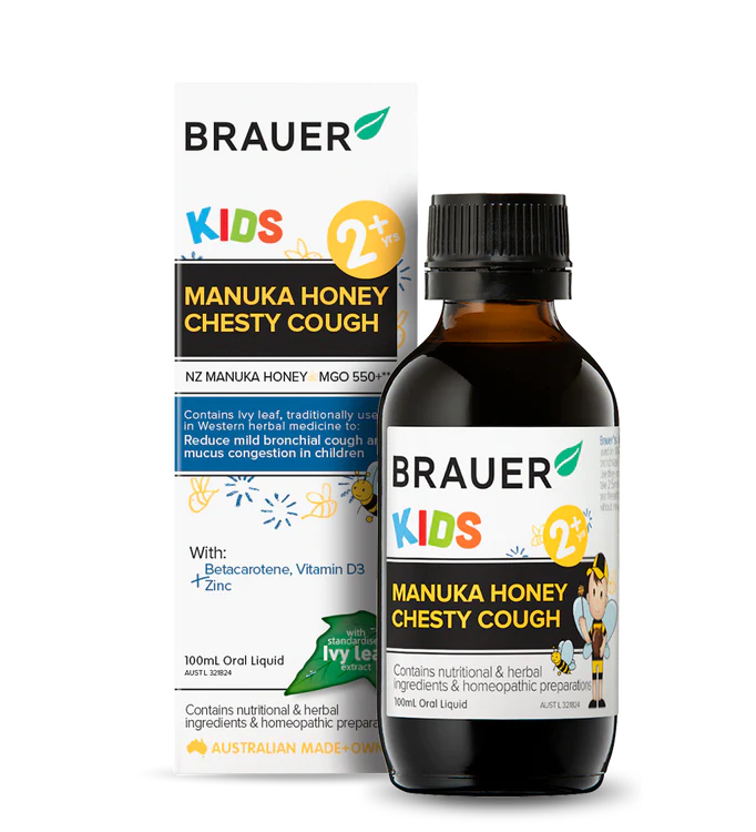 Brauer Manuka Honey Chesty Cough 100ml - Giảm ho cho bé