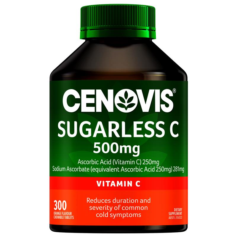Cenovis Sugarless C 500mg 300 Chewable Tablets - Bổ sung vitamin C 500mg