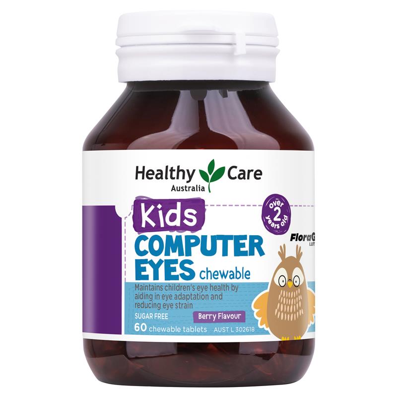 Healthy Care Kids Computer Eye 60 Chewable Tablets - Bổ Mắt Cho Bé từ 2 - 12 tuổi