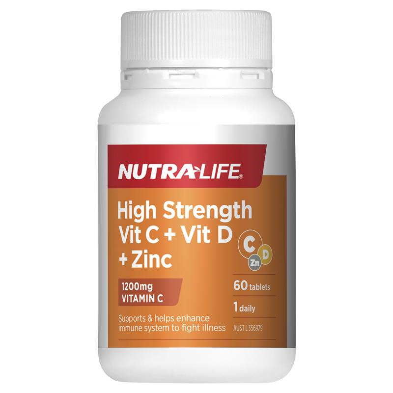 Nutralife Vitamin C + D + Zinc 60v