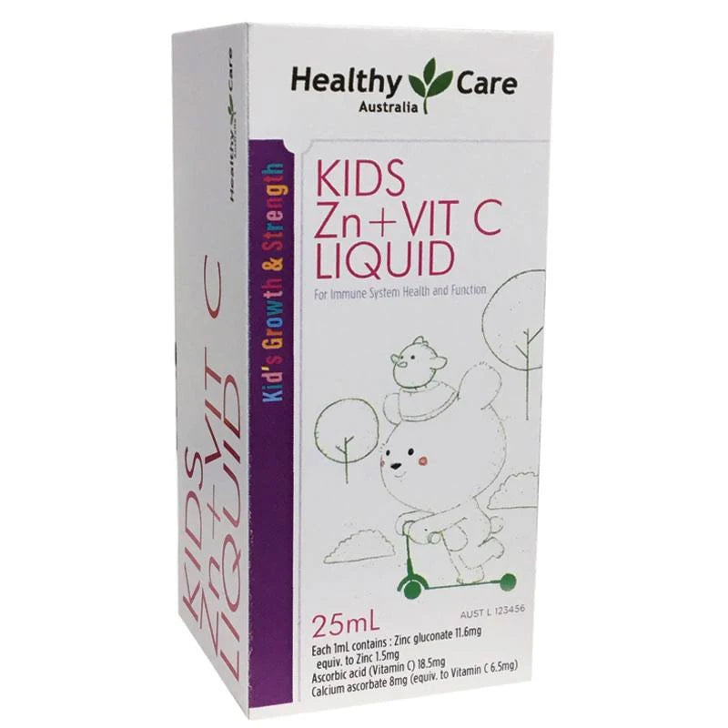 Healthy Care Kids Zinc + Vitamin C Liquid 25ml - Bổ Sung Zinc + Vitamin C Cho Bé từ 1 Tuổi