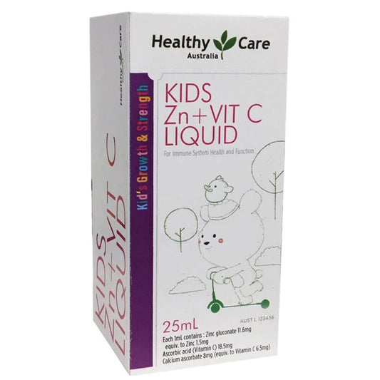 Healthy Care Kids Zinc + Vitamin C Liquid 25ml - Bổ Sung Zinc + Vitamin C Cho Bé từ 1 Tuổi