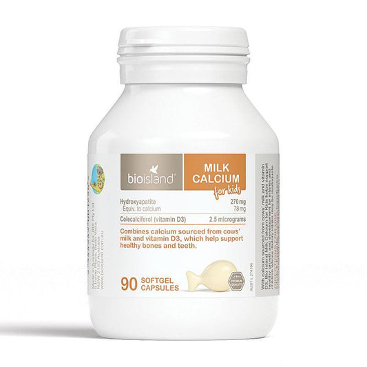 Bio Island Milk Calcium For Kids 90 Viên - Bổ sung canxi cho bé từ 7 tháng tuổi