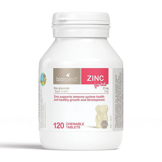 Bio Island Zinc For Kids 120 viên - Bổ sung kẽm cho bé từ 1-12 tuổi