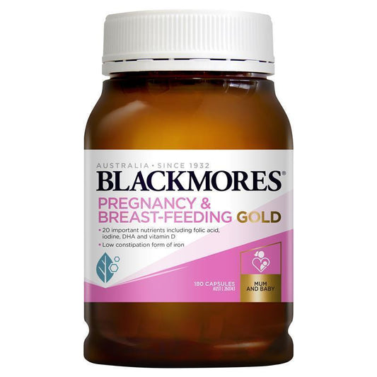 Blackmores Pregnancy & Breastfeeding Gold Vitamin 180 Capsules - Bổ sung vitamin tổng hợp cho mẹ bầu và sau sinh