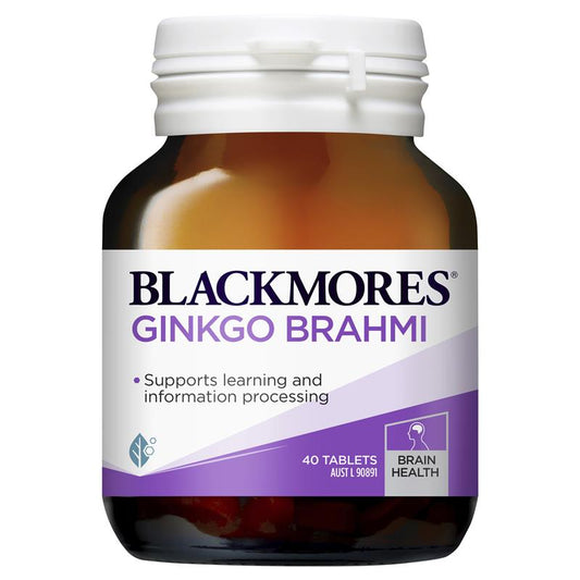 Blackmores Ginkgo Brahmi 40v - Bổ não hỗ trợ học tập và xử lý thông tin