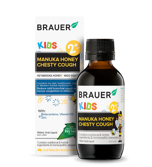 Brauer Manuka Honey Chesty Cough 100ml - Giảm ho cho bé