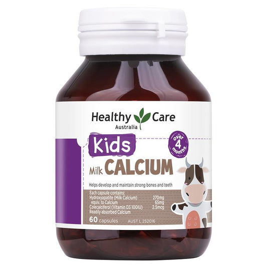 Healthy Care Kids Milk Calcium 60 viên - Bổ Sung Canxi Cho Bé từ 4 tháng tuổi