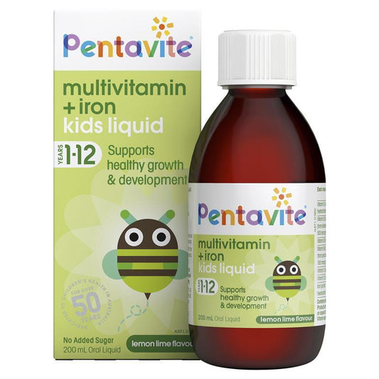 Penta-Vite Oral Liquid Multivitamins with Iron 200mL - Vitamin tổng hợp + kẽm cho bé 1-12 tuổi