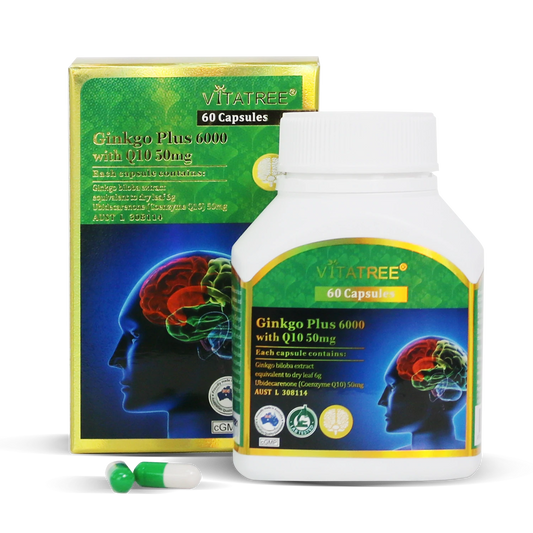 Vitatree Ginkgo Plus 6000 with Q10 50mg 60 viên - Bổ não và tim mạch