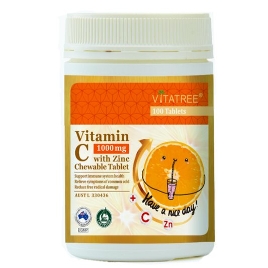 Vitatree Viên ngậm Vitamin C + kẽm 1000mg 100v